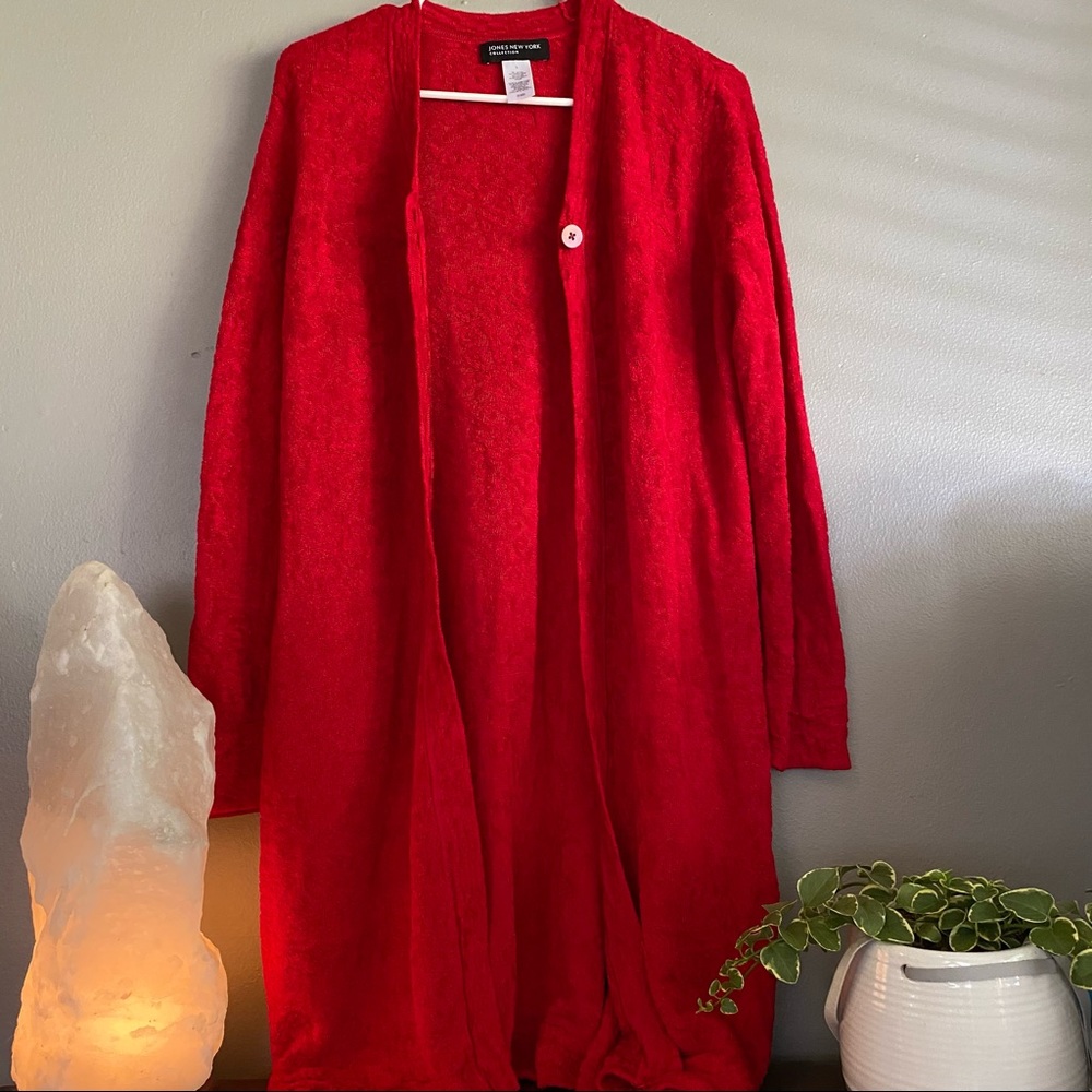 Jones New York Red Cardigan